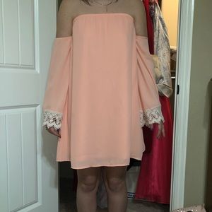 pastel orange dress